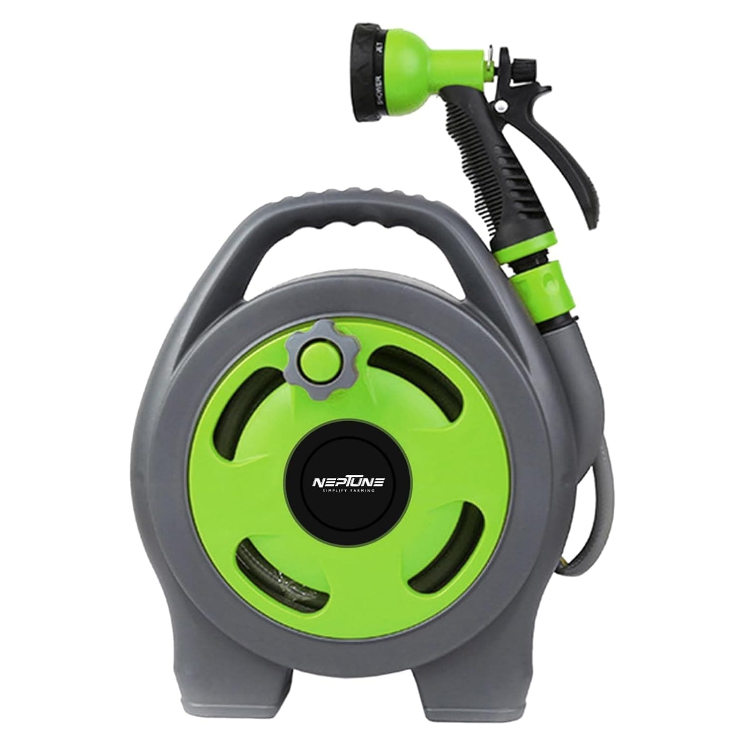 Neptune Simplify Farming Mini Garden Hose Reel Portable and Wall Mounted | 10M Heavy Duty Hose |Versatile 7-in-1 Spray Nozzle with Hose Connector | Ideal for Car Wash, Lawn Care & Household Watering