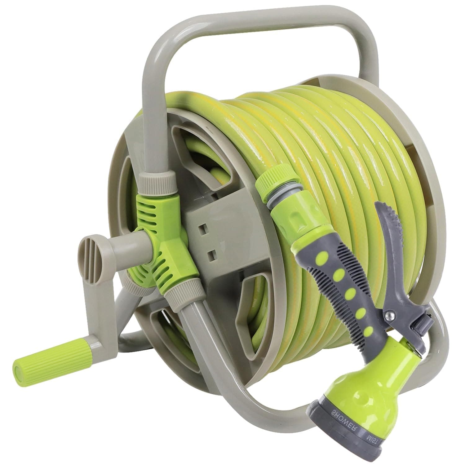Neptune Simplify Farming Retractable Garden Hose Reel | Secure and Stable Hose Pipe 15 Meters | with 7-Patterns Spray Nozzle | Compact Design for Effortless Storage and Transport - Small
