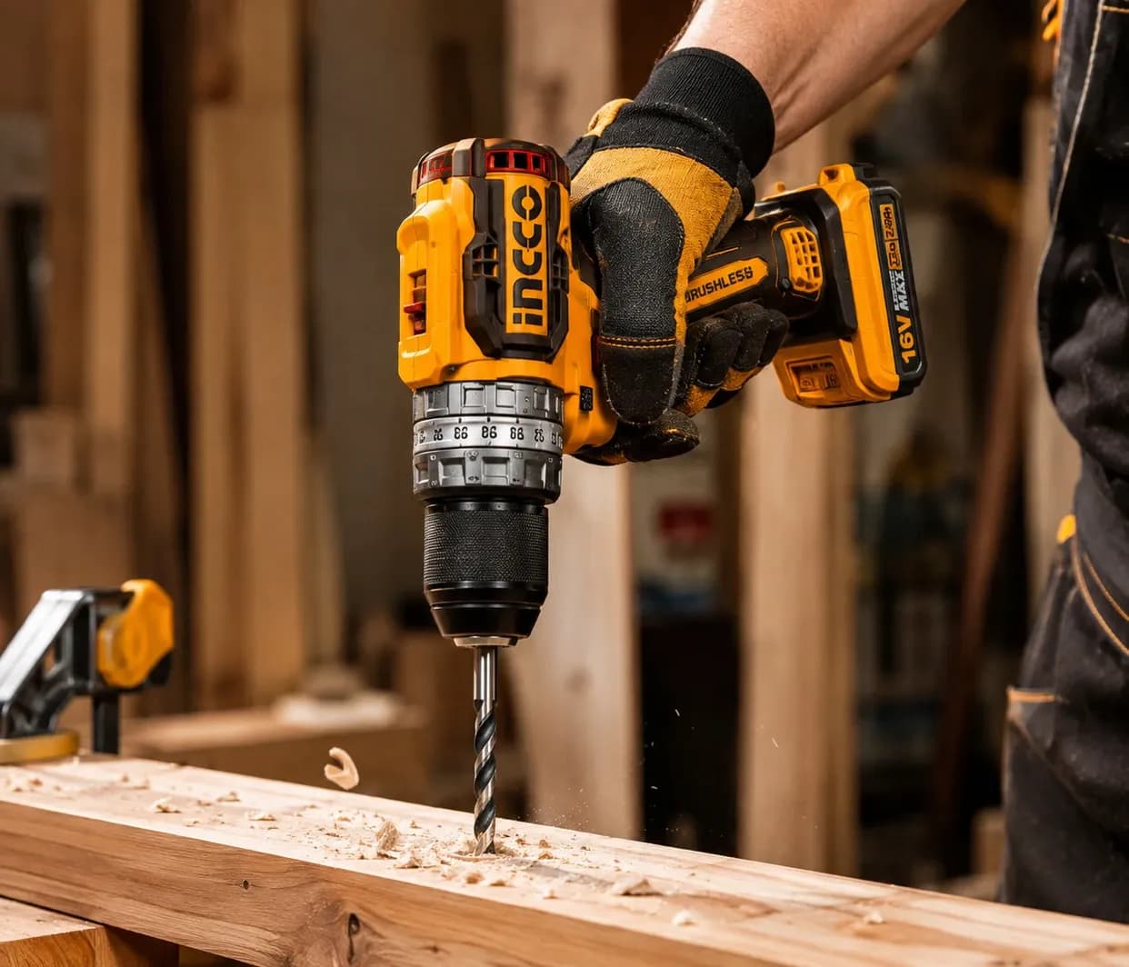 16V 2-in-1 Brushless Cordless Drill Comb Product focal point