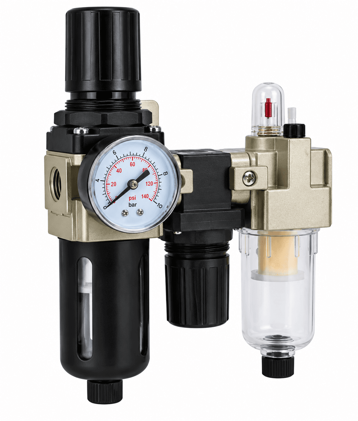 Premium Quality 10-Bar FRL Air Preparation Unit with Pressure Gauge & Metal Guard