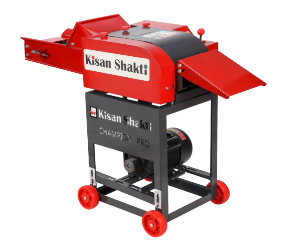 KISAN Shakti Champion PRO Chaff Cutter with 3HP Motor/Heavy Duty Mini Chaff Cutter/Grass Cutter 1800-2200 Kg/hr-WITH SINGLE PHASE