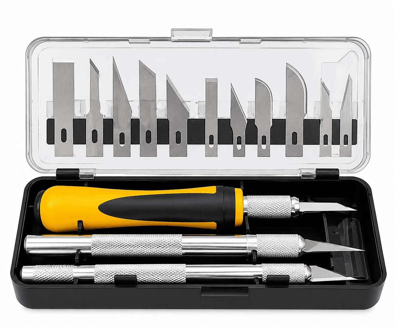 16 Pcs SK5 Steel Blade Precision Craft Utility Knife Hobby Tool Kit Set 311216