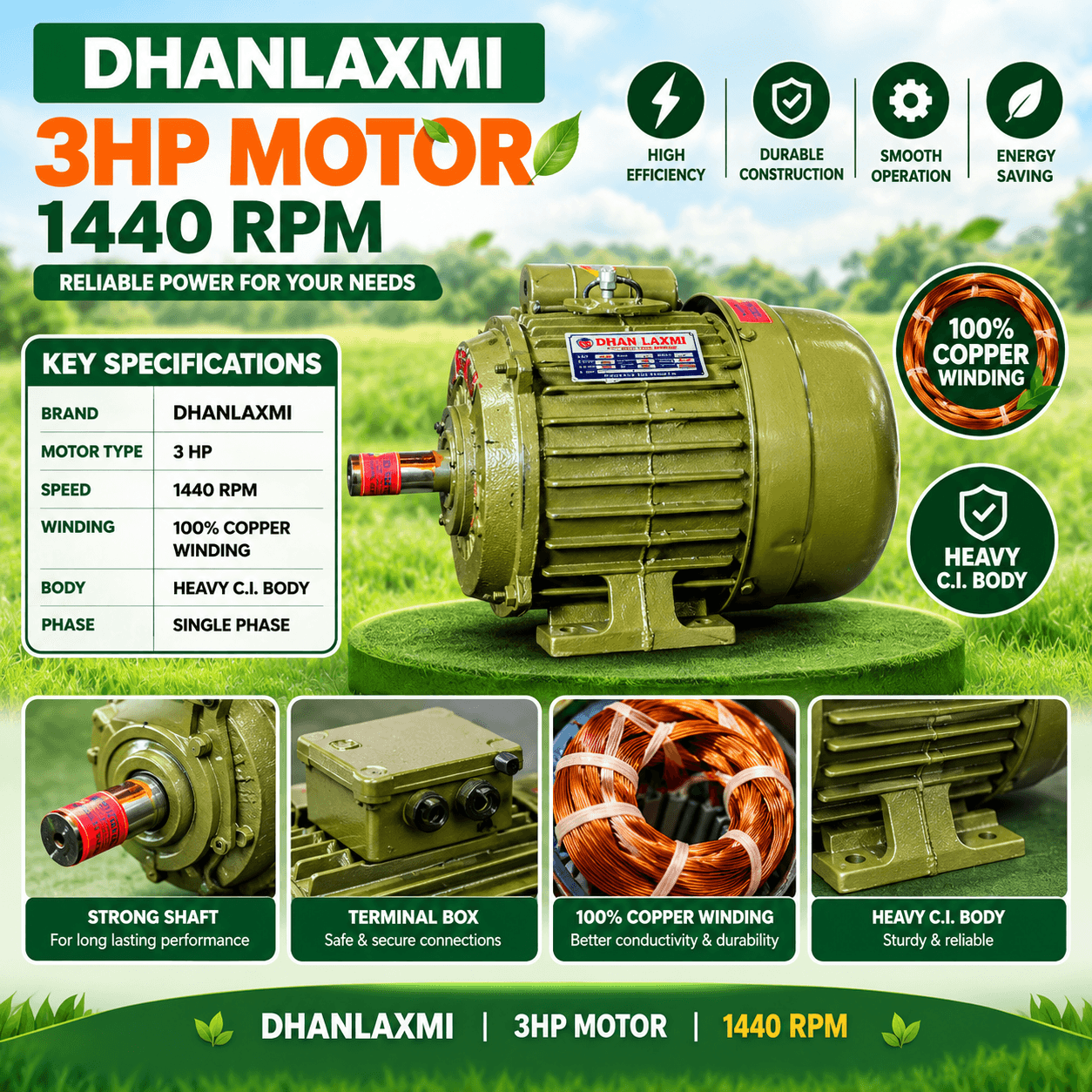 3HP MOTOR 1440 RPM