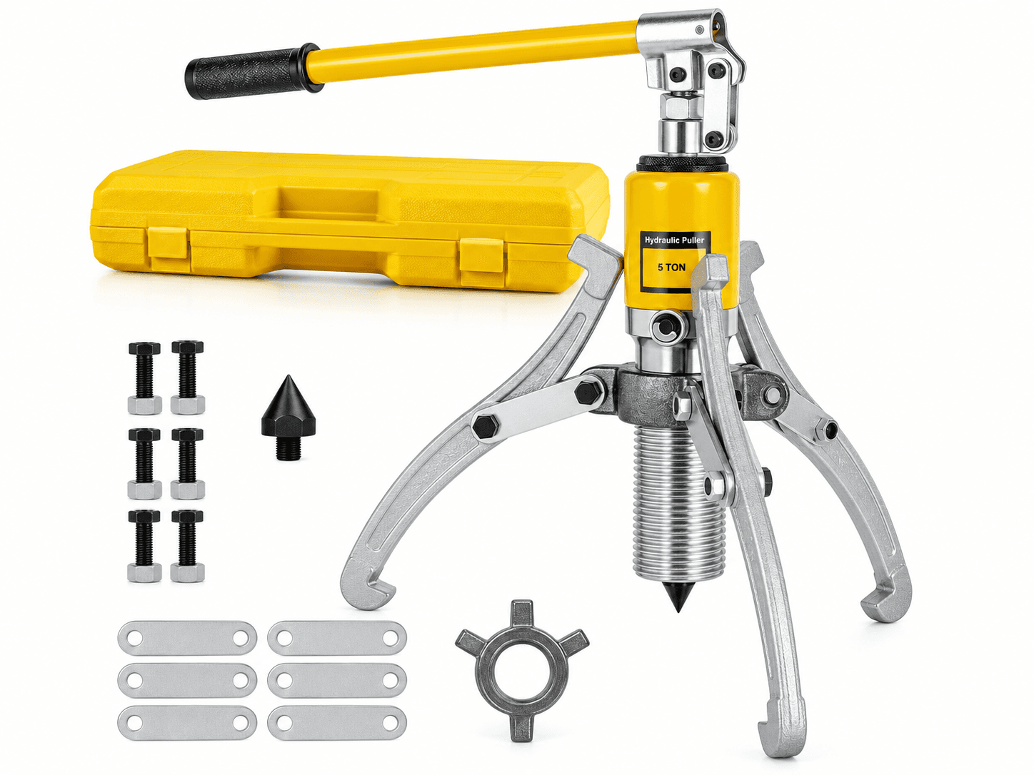 Breeze 5-Ton 3-in-1 Hydraulic Bearing Gear Wheel Puller Pump Machine with Integral Jaws