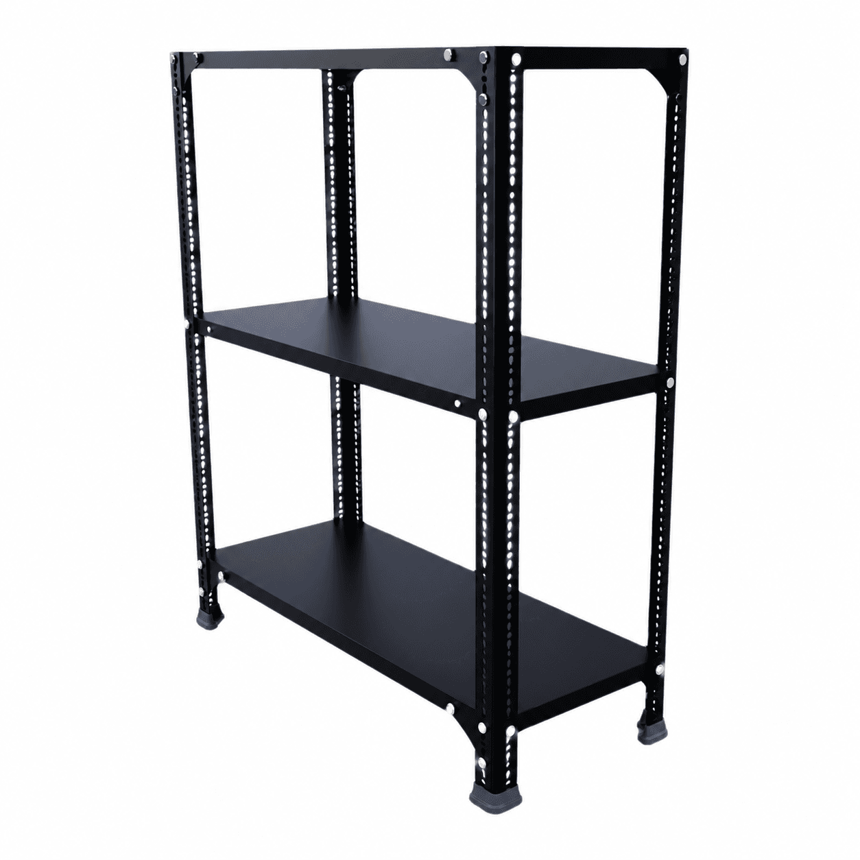Menage 36x29x12 Inch 3 Shelf 24 Gauge Metal Slotted Angle Rack