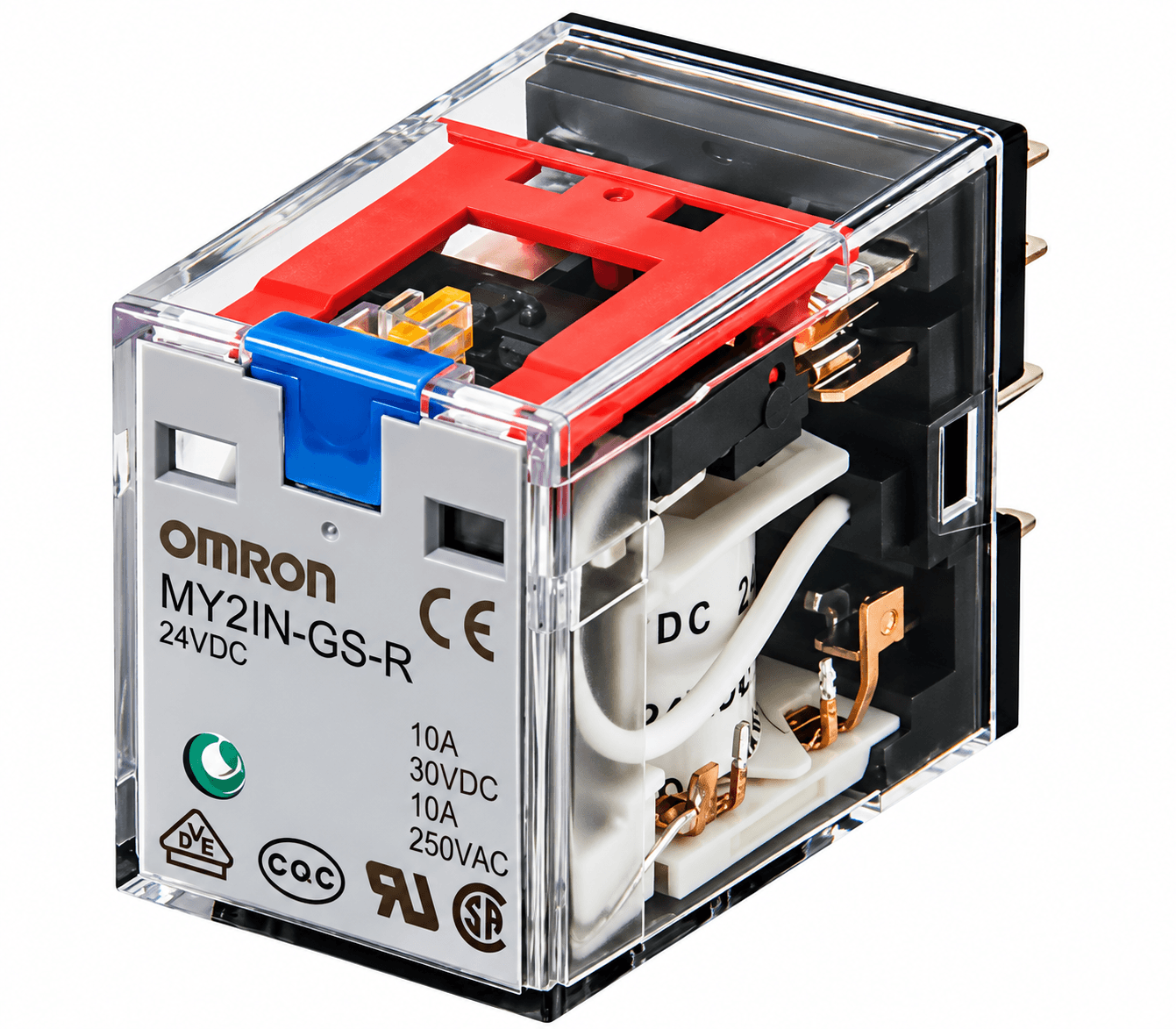 Plug-in Relay 24 VDC 10A DPDT Pack of 10